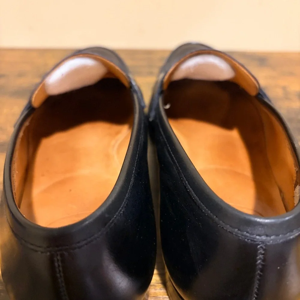 Crockett & Jones Rosebery Black Leather Penny Loafers Mens 8.5 E Made in England
